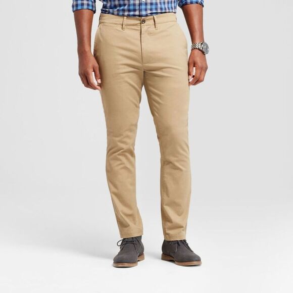 Goodfellow & Co - Men's Every Wear Athletic Fit Chino Pants - Goodfe Khaki - Picture 1 of 3
